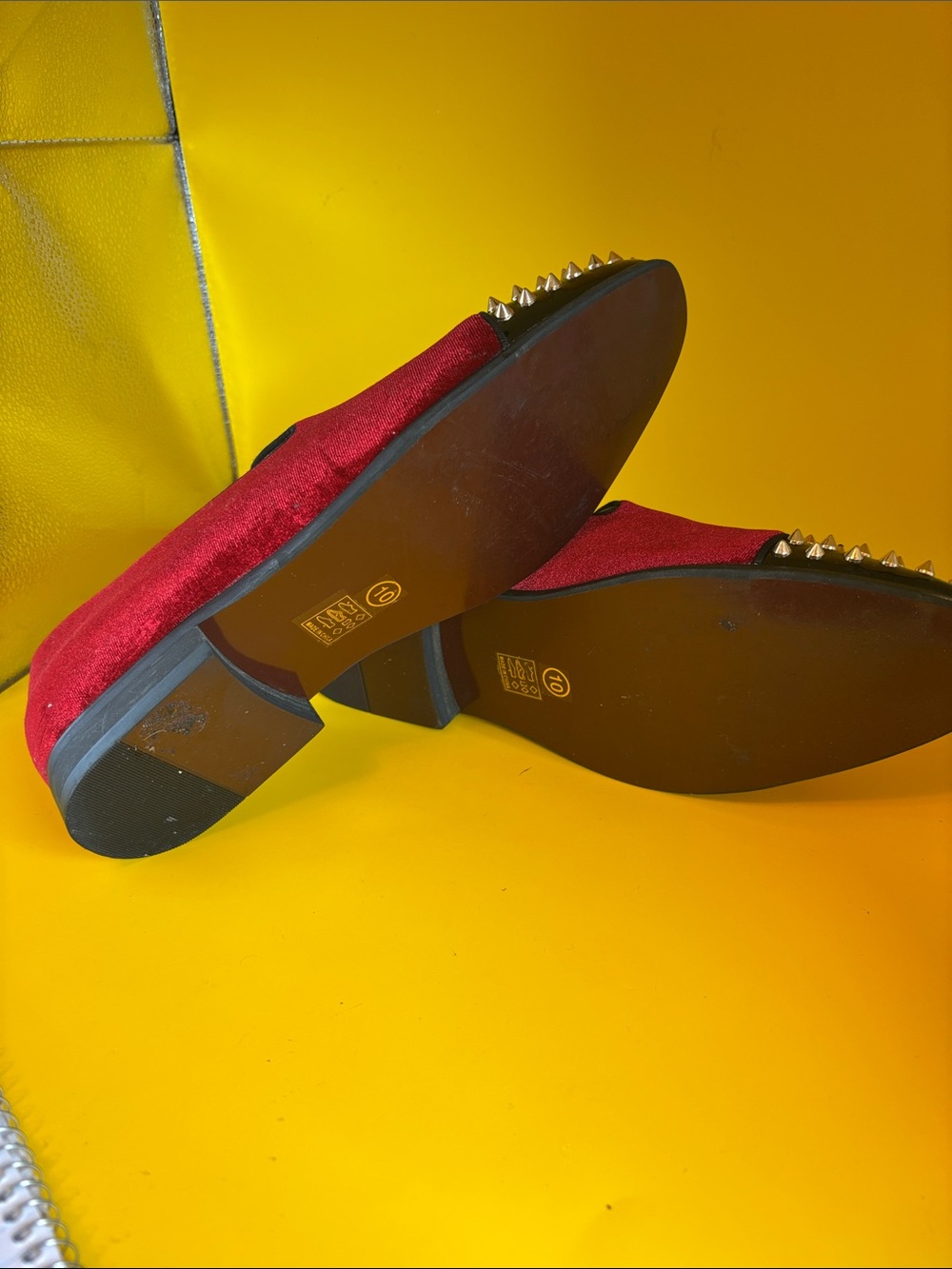 JITAI Studded Burgundy Suede Loafers with Gold Buckle - size 10 - Picture 4 of 7